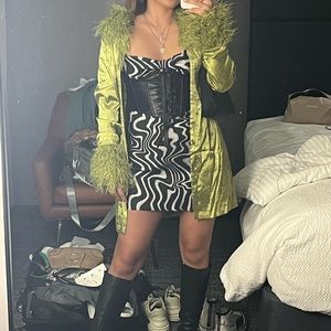 Faux Fur Satin Top *unbranded *